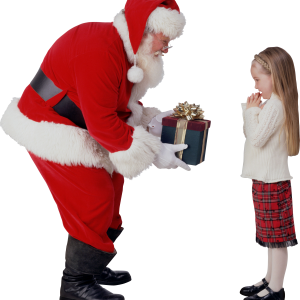 Santa Claus and girl PNG image