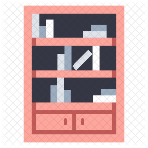 Bookshelf, bookcase PNG