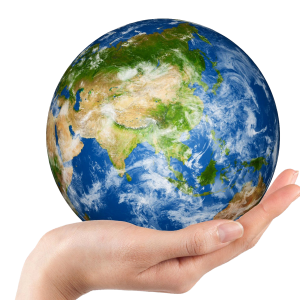 Globe, earth in hand PNG