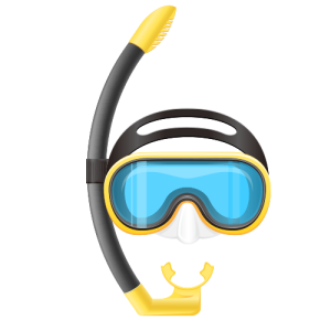 Snorkel, diving mask PNG