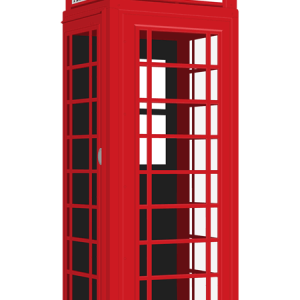 Red telephone box PNG