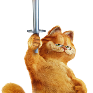 Garfield with fire torch PNG