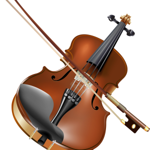 Violin and bow PNG