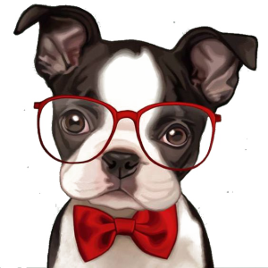 Bulldog in glasses PNG
