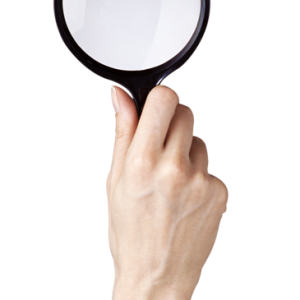 magnifier in hand PNG