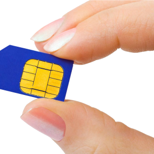 SIM card in hand PNG
