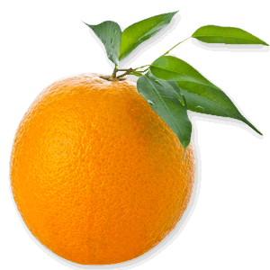 Orange with leaves PNG image