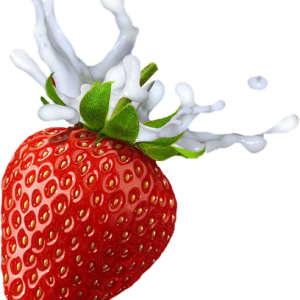 Strawberry with milk splashes PNG