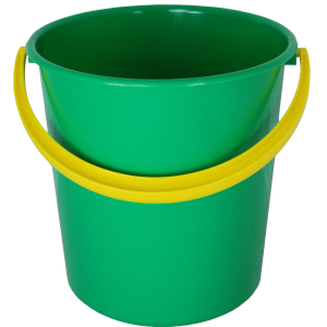 Plastic green bucket PNG image