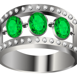 silver ring with diamonds PNG