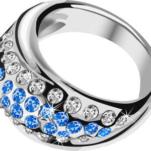 silver ring with diamonds PNG
