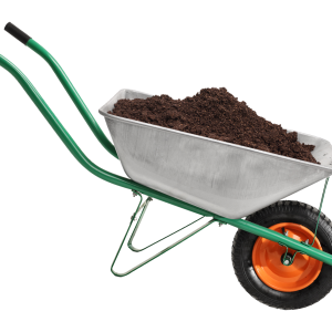 Wheelbarrow with earth inside PNG