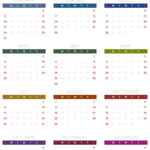 Calendar 2021 year PNG