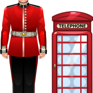 England soldier, telephone booth PNG