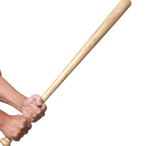 Baseball bat in hands PNG