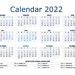 Calendar 2022 year PNG