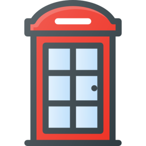 Red telephone box PNG