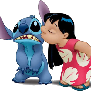Lilo kisses Stitch PNG