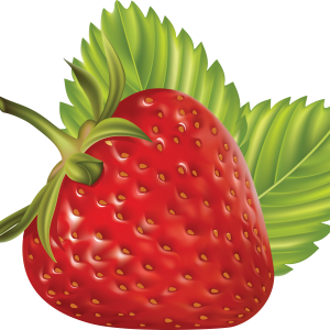 Strawberry with leaves PNG