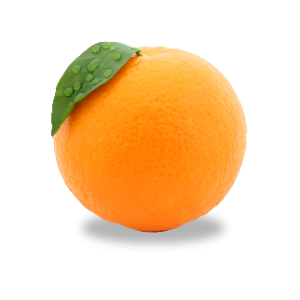 Orange with leaf PNG