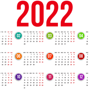 Calendar 2022 year PNG