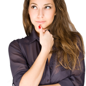Thinking girl PNG