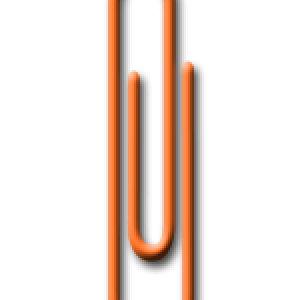 Orange paper clip PNG