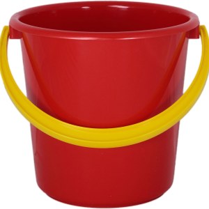 Plastic red bucket PNG image