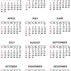 Calendar 2021 year PNG