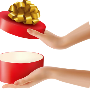 Gift box in hands PNG