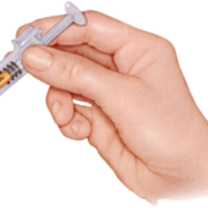 Syringe in hand PNG
