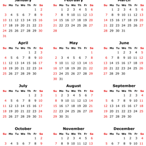 Calendar 2022 year PNG