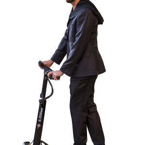 Man on electric scooter PNG