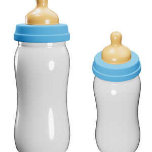 two baby bottles PNG