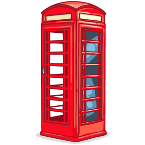 Red telephone box PNG
