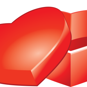 Red heart gift box PNG