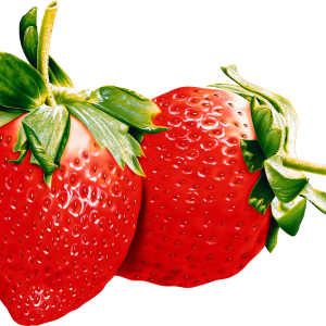 two strawberry PNG images
