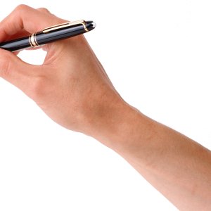 Pen in hand PNG image
