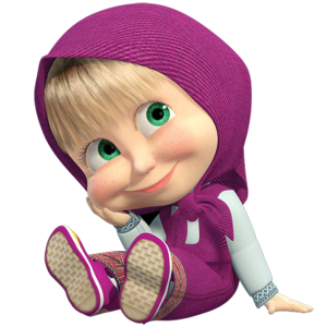 Masha and the Bear PNG, Masha sits PNG
