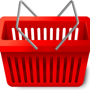 Red shopping cart PNG
